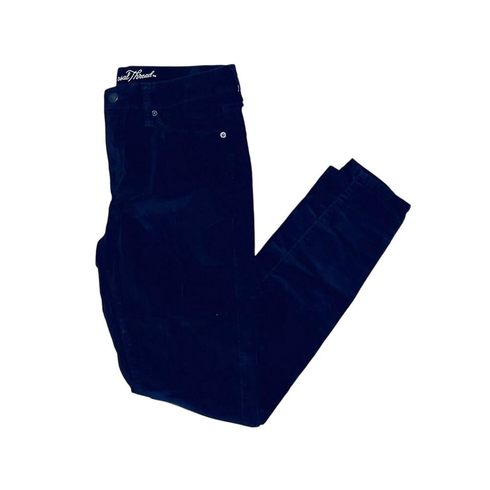 Universal Thread High Rise Dark Navy Blue Velveteen Pants Women's 8